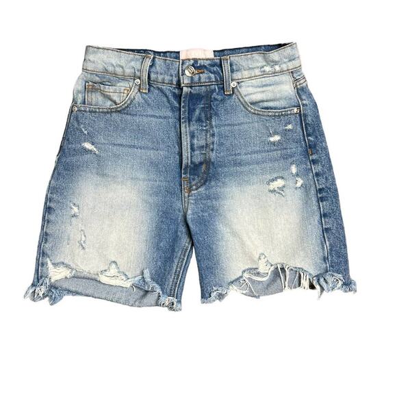 Revice (Revolve) 90s Cutoff High Waisted Jean Shorts Distressed Raw Hem Size 27 - Picture 1 of 13